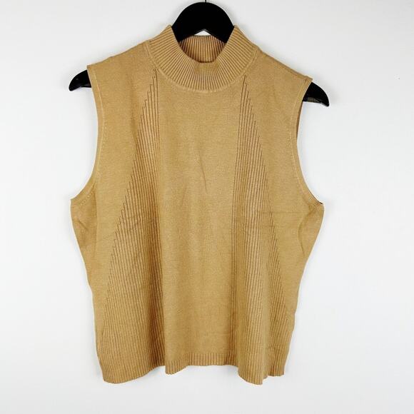 George Beige Mock-neck Sweater Vest Size Large - Picture 1 of 4